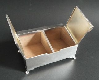 Good Art Deco Double Sided Solid Silver Cigarette Box - B 