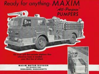 Maxim " All - Purpose " Fire Pumper For East Providence,  Ri.  - Feb 1967 - Ifc Adv