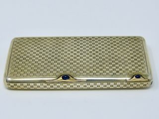 Antique Imperial Russian Silver & Gold Cigarette & Vesta Case Sapphire Cabochon