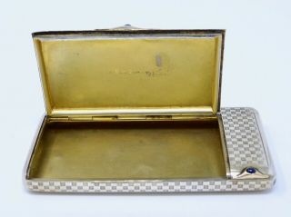Antique Imperial Russian Silver & Gold Cigarette & Vesta Case Sapphire Cabochon 8