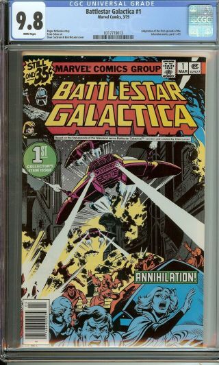 Battlestar Galactica 1 Cgc 9.  8 Hi Grade Marvel Comic Key Adaptation White Pages