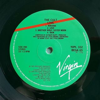 The Cult - Love (English Band) ' 86 korea vinyl lp Edited 8 Trax EX,  (dent) /NM -,  NM 5