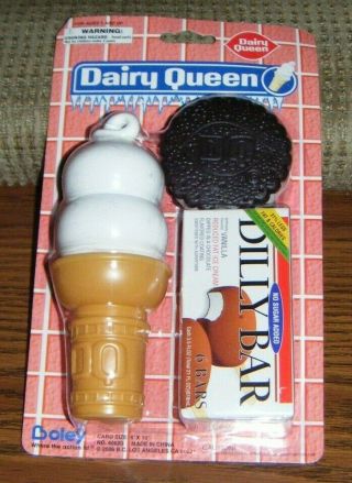 2006 Ice Cream Cone,  Dilly Bar Box,  Sandwich Dairy Queen Play Pretend Food Mip