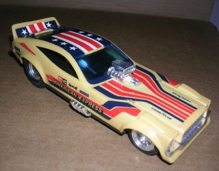 Marx Toys 1976 American Express Funny Car Pull Cord Dragster