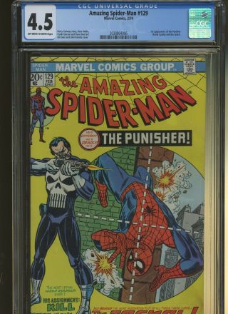 Spider - Man 129 Cgc 4.  5 | Marvel 1974 | 1st Punisher & Jackal.