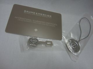 Baume & Mercier Int ' l Guarantee / Limited Certificate Card,  Hang Tag, 2