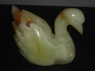 Vintage Hand Made Onyx Swan Marble Figurine