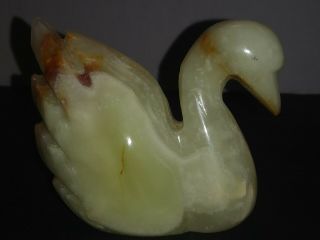 Vintage Hand Made Onyx Swan Marble Figurine 3