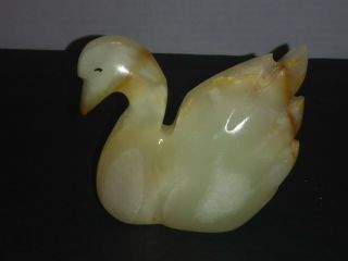 Vintage Hand Made Onyx Swan Marble Figurine 5