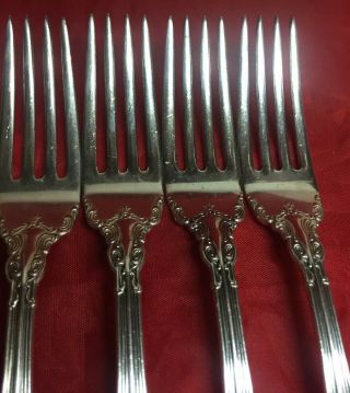 SET of SIX Gorham Solid Sterling Silver Chantilly Pattern Dinner Fork 7 1/2” 8