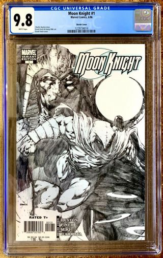 Moon Knight 1 Cgc 9.  8 Nm/mint A 2006 Marvel Comic Sketch Cover Variant Edition