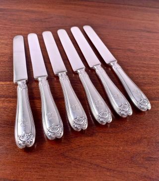 (6) Tiffany & Co.  Sterling Silver Handle & Blade Tea Knives: Colonial 7 1/2 "