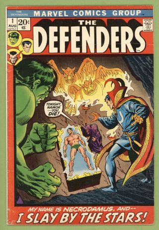 Defenders 1 Vg/fn Key Hulk Dr.  Strange Sub - Mariner 1st Issue Marvel Comics 1972