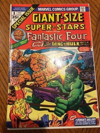 (1974) Giant - Size - Stars 1 Hulk Vs Thing Fantastic Four 8.  5 / Very Fine,