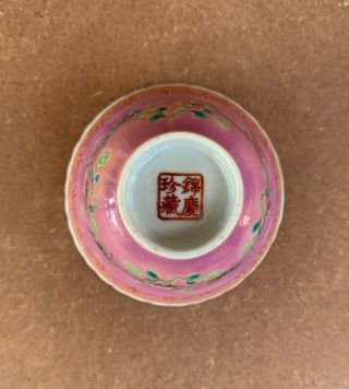 Antique Nyonyaware Straits Chinese Pink Butterfly Teacup 3