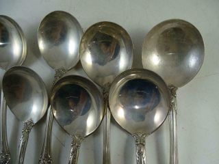 Vintage Sterling Silver Cream Soup Spoon Set Towle Old Master x8 300.  8 grams Old 2