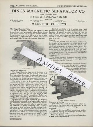 1920 Ad Dings Magnetic Separator Company Milwaukee Wi Pulleys Mining Coal Mine