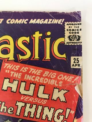 The Fantastic Four 25 Marvel Comics 1964 Jack Kirby VG Avengers Hulk Classic 3