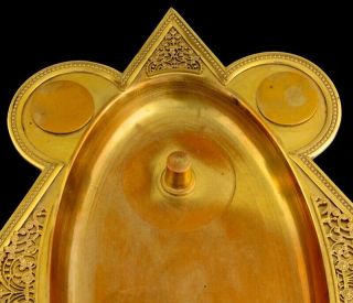 V.  FINE VICTORIAN FRENCH GOLD GILT BRONZE GLASS HOLY COMMUNION CRUET PITCHERS SET 12