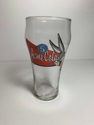 Looney Tunes Bugs Bunny Glass - " Acme Cola Good For Life " 1993 Warner Brothers