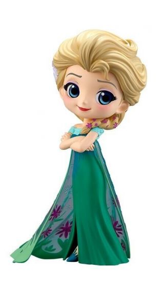 Disney Frozen Elsa & Anna Q posket Frozen Fever Design Figure Set of 2 2