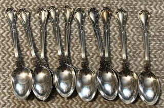 Vintage - (10) - Gorham Chantilly Sterling Silver Tea Spoons 5 3/4” 310 Grams