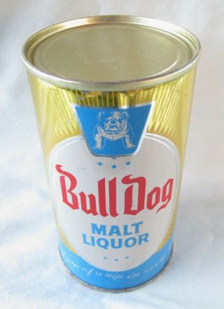 Vtg Bull Dog Malt Liquor 12 Oz Flat Top Beer Can - Grace Brothers,  Santa Rosa,  Ca