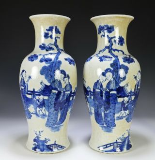 Mirror Old Chinese Porcelain Blue And White Vases With Figures