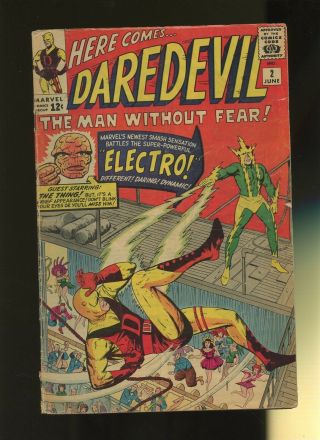 Daredevil 2 Gd 2.  0 1 Book Marvel,  1964,  Fantastic,  Electro,  Spider - Man Lee