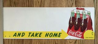 Vintage 1947 Nos Coca - Cola Bottle & Carton Store Display Advertising Sign Poster