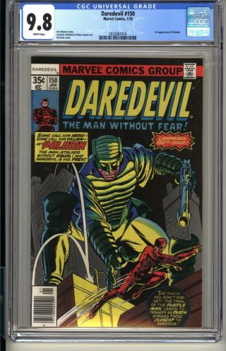 Daredevil 150 Cgc 9.  8 Wp Nm/mt Marvel Comics 1/78 1st App Paladin Bronze Age