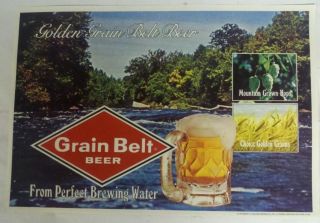 8 Golden Grain Belt Beer Table Plate Place Mat 1976 Advertising Sign 9.  5 " X 14 "