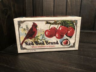 Antique Early 1900’s Red Bird Brand Cherry Cream Lithograph Box Country Store