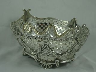 STUNNING solid silver VICTORIAN FRUIT DISH,  1895,  288gm 2