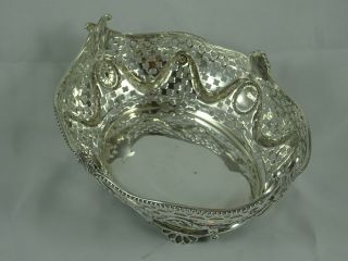 STUNNING solid silver VICTORIAN FRUIT DISH,  1895,  288gm 3