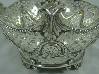 STUNNING solid silver VICTORIAN FRUIT DISH,  1895,  288gm 5