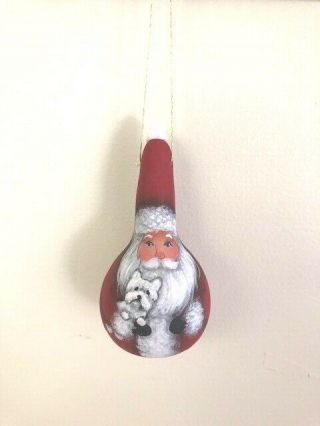 Hand Painted West Highland Terrier Westie Santa Gourd Ornament / Ann