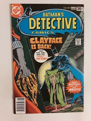 Detective Comics 478 (vf 8.  0) 1978 Marshall Rogers Art; Clayface Iii Appearance