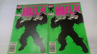 2 Copies Of Incredible Hulk 377 Newsstand 1st.  App.  Prof Hulk High Grades (d)