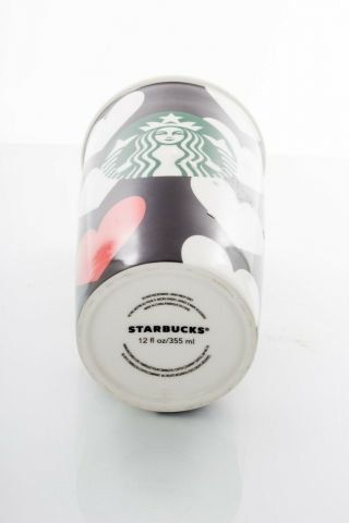 Starbucks white black red hearts ceramic mug cup coffee tumbler 5