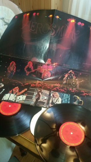 Aerosmith Live Bootleg AUTOGRAPHED LP by Brad Whitford album record with poster 3