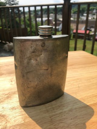 Vintage Comoy’s English Pewter 6 Oz Flask Sheffield England Pocket Flask