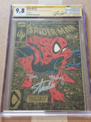 Marvel Classic Spider - Man 1 Gold Cover Cgc 9.  8 Ss Stan Lee & Todd Mcfarlane