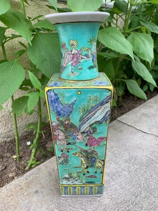 Estate Old House Chinese Antique Famille Rose Porcelain Vase With Mark 4