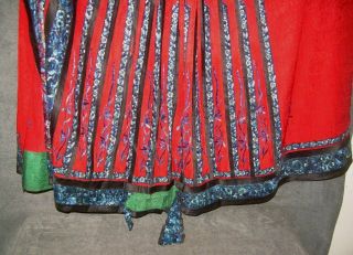 Antique Chinese Skirt BUTTERFLYS & FLOWERS Silk Embroidery Textile 10