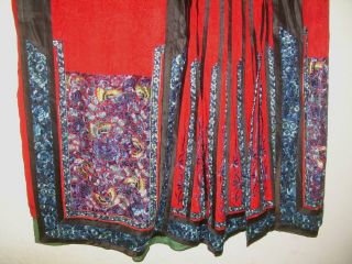 Antique Chinese Skirt BUTTERFLYS & FLOWERS Silk Embroidery Textile 3