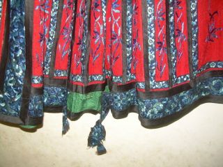 Antique Chinese Skirt BUTTERFLYS & FLOWERS Silk Embroidery Textile 7