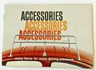 Rare 1963 Vw Volkswagen Accessories Dealer Sales Brochure 16 Page W/ Fold - Outs