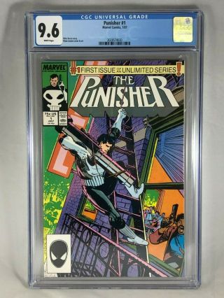 The Punisher 1 Cgc 9.  6 Nm,  Marvel Comics 7/87 1987 Unlimited Series White Pages