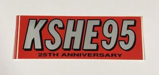 Vintage Kshe 95 Retro Bumper Sticker Stl Radio 25th Anniversary
